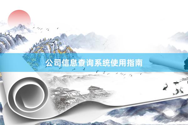 公司信息查询系统使用指南